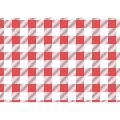 NonBranded CL657 Červený pergamenový papír Gingham 250 × 250mm – Zboží Mobilmania