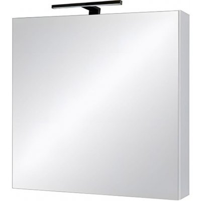 A - Interiéry Skříňka zrcadlová Argos 60 bílá, lesk, LED osv. černé, 60x65x13,8 – Zboží Mobilmania