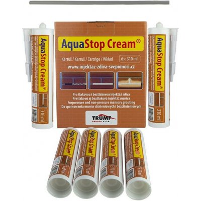 AquaStop Cream® - 6x kartuš 310 ml. injektážní krém pro sanaci zdiva bal. tuba s PET trubičkou – HobbyKompas.cz