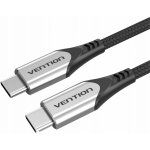 Vention TAAHG Nylon Braided Type-C (USB-C), (4K / PD / 60W, / 5Gbps / 3A) 1.5m, šedý – Zboží Mobilmania