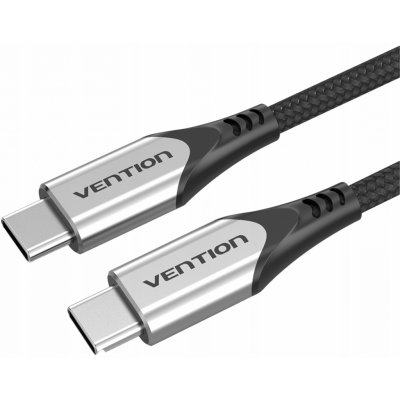 Vention TAAHG Nylon Braided Type-C (USB-C), (4K / PD / 60W, / 5Gbps / 3A) 1.5m, šedý – Zboží Mobilmania