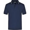 Pánské Tričko James Nicholson pánská polokošile Polo Tipping Modrá námořní Bílá