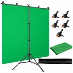 FILM-TECHNIKA Zelené plátno (green screen) + T-stativ + 5 svorek – Zboží Živě