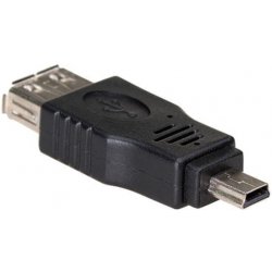 Akyga adaptér USB-AF/miniUSB-B 5-pin/cerná
