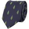 Kravata Bubibubi kravata s vánočními stromky I. tmavomodrá