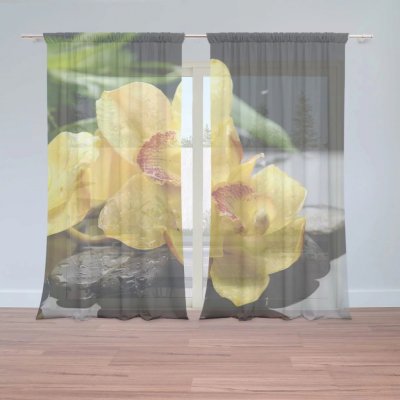 Záclony Žluté orchideje: 2 ks - 150x250 cm - Sablio – Hledejceny.cz