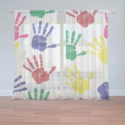 Sablio Záclony Barevné otisky: 2ks 150x250cm – Hledejceny.cz