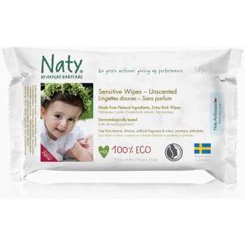 Naty Nature Babycare Eco Sensitive parfemované vlhčené ubrousky 56 ks