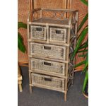 Ratanový prádelník 3+2 zásuvky tmavý – Zboží Dáma