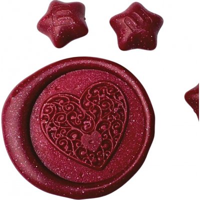 Creatissimo Vosk pro pečetění ve tvaru Hvězdičky Metalická červená 50 g – Hledejceny.cz