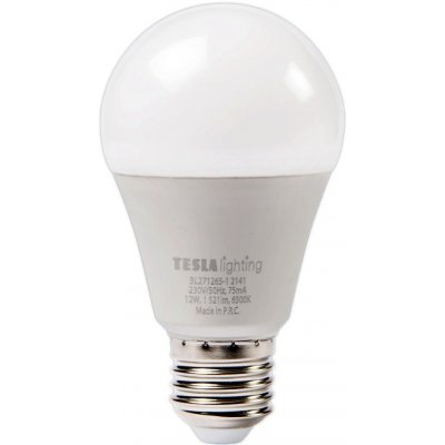 Tesla BL271265-1- LED žárovka BULB E27, 12W, 230V, 1521lm, 25 000h, 6500K studená bílá 220st – Zboží Živě