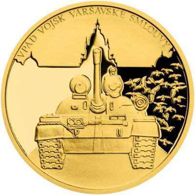 Česká mincovna zlatá mince Pražské jaro Vpád vojsk Varšavské smlouvy 7,78 g