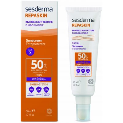 Sesderma pleťový fluid neviditelná fotoochrana SPF50 Repaskin (Invisible Light Texture Facial Sunscreen) 50 ml – Zbozi.Blesk.cz