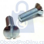 Šroub se zápustnou čočkovou hlavou a plochou drážkou, DIN 964, pozinkovaný M5 x 10, balení 1 ks – Hledejceny.cz