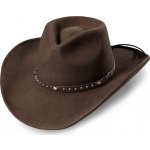 Stars and Stripes Westernový hnědý klobouk s koženým řemínkem Reno – Zboží Dáma