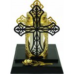 MagicHome Dekorace MagicHome, Kříž se svíčkou, IP44, na hrob, solar, 17x15x19 cm – Hledejceny.cz