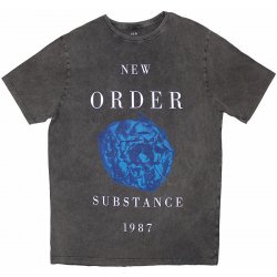 New Order tričko Substance 1987 Stone Wash charcoal grey