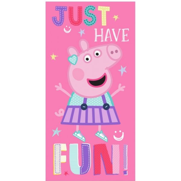 TipTrade Dívčí bavlněná plážová osuška Prasátko Peppa - Just have fun -  růžová - - 70 x 140 cm od 259 Kč - Heureka.cz