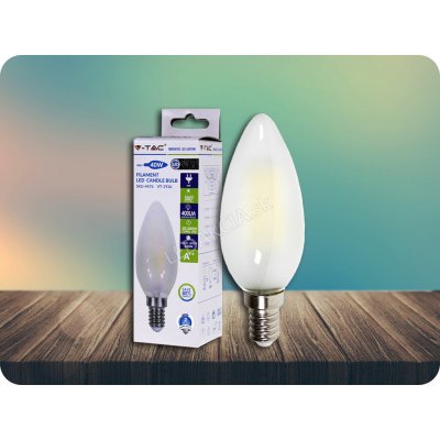 V-tac E14 LED RETRO Filament žárovka 4W svíčka kouřový efekt Studená bílá – Zbozi.Blesk.cz