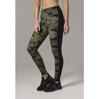 Urban Classics Ladies Camo Stripe LEGGINGS woodcamo/blk