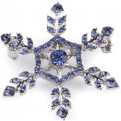 Stoklasa brož s broušenými kamínky vločka 2 modrá – Sleviste.cz