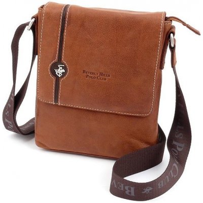 Beverly Hills Polo Club taška crossbody kožená BHPC Explore M BH-383-75 2l tabáková – Zboží Mobilmania