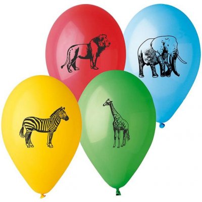 Balónek s potiskem zvířátka safari