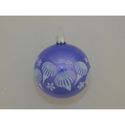 ONREX Vánoční ozdoba skleněná koule fialová ornament pr. 7 cm – Hledejceny.cz