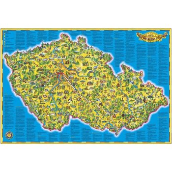 ZES Česká republika - dětská mapa 120 x 83 cm Varianta: bez rámu v tubusu, Provedení: laminovaná mapa v lištách