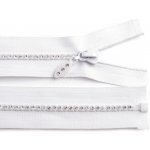 Kostěný zip No 4 délka 65 cm se štrasovými kamínky - bílá – Zboží Mobilmania