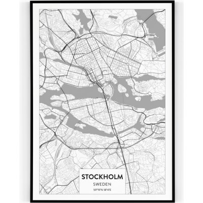 Plakát / Obraz Mapa Stockholm 30 x 40 cm Tiskové plátno – Hledejceny.cz