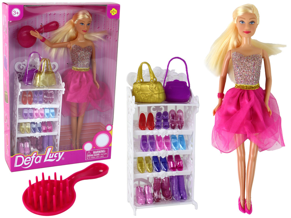 Lean Toys Lucy v růžových šatech – skříňka na boty