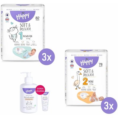 Bella 3x Happy 1 NEWBORN Big Pack 2-5 kg 82 ks – Hledejceny.cz