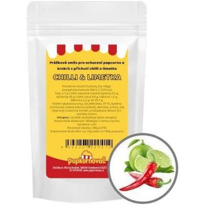 Popkornovač.cz Popcorn příchuť Chilli Limetka 200 g – Zboží Mobilmania
