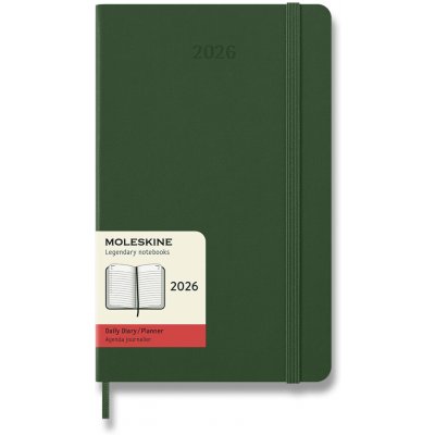 Moleskine A5 denní 2026 zelený – Zboží Dáma