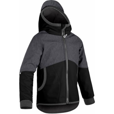 Unuo softshellová bunda s fleecem Street černá žíhaná antracitová – Sleviste.cz