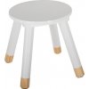 Taburet Atmosphera for kids Stolička pro dítě, taburet, růžová stolička,sedadlo, pouf, výška: 26 cm, O 24 cm, bílá barva