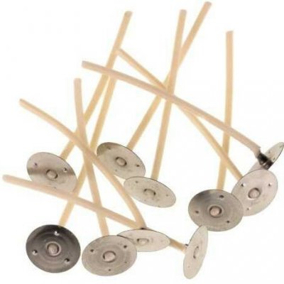 Povoskovaný bavlněný knot na svíčky s plíškem 6cm - sada 10ks | Knoty na svíčky | Knoty pro výrobu svíček – Sleviste.cz