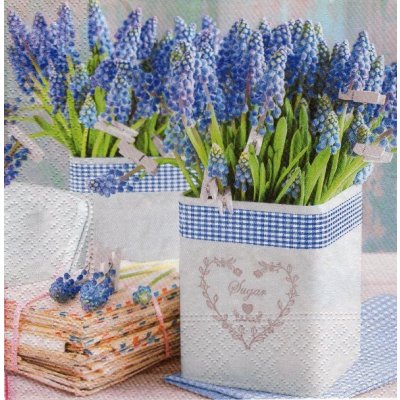 Ubrousek 33x33cm Modrá romantika – Zboží Dáma