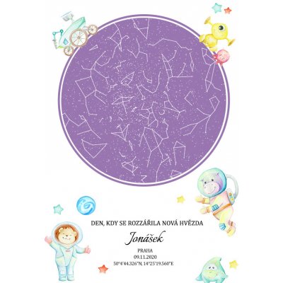 Dětská hvězdná mapa narození – Hledejceny.cz