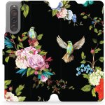 Pouzdro Mobiwear Flip Sony Xperia 10 V - VD09S Ptáčci a květy – Zboží Mobilmania