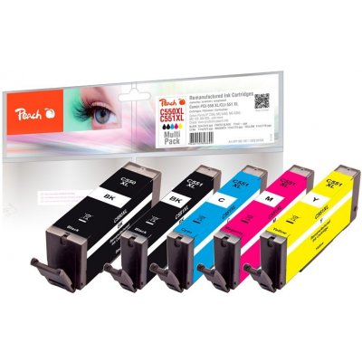 Peach Canon PGI-550XL/CLI-551XL, MultiPack, 1x22, 4x11 ml CMYK kompatibilní