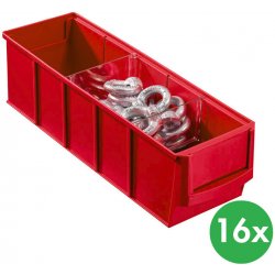 Allit Plastový regálový box ShelfBox 91 x 300 x 81 cm červený