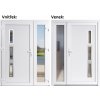 Venkovní dveře Soft Julie Inox Sklo Nisip Bílá/bílá 150 x 200 cm