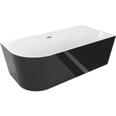 MEXEN/S Mia vana volně stojící pravá 170x80, bílá/černá, sifon chrom 52691708075P-01 – Hledejceny.cz