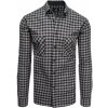 Pánská Košile Dstreet pánská kostkovaná košile Itai černo-šedá DX2119