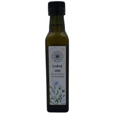 Olejářství Lněný olej z odrůdy Libra s lignany s čerstvými omega 3 ALA 250 ml