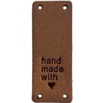 Pro Háčkování Handmade cedulka přes okraj 20x50 mm hnědá koženka – Zboží Mobilmania