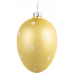 Žluté závěsné skleněné vajíčko s puntíky Egg Dots - Ø 8*12 cm – Hledejceny.cz