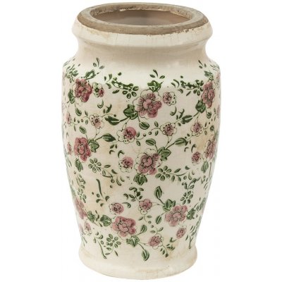 Clayre & Eef Keramická dekorační váza s růžovými květy Lillia S - Ø 15*26 cm - Clayre & Eef – Hledejceny.cz